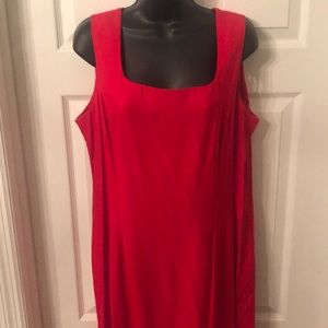 Long Red sleeveless dress size 16